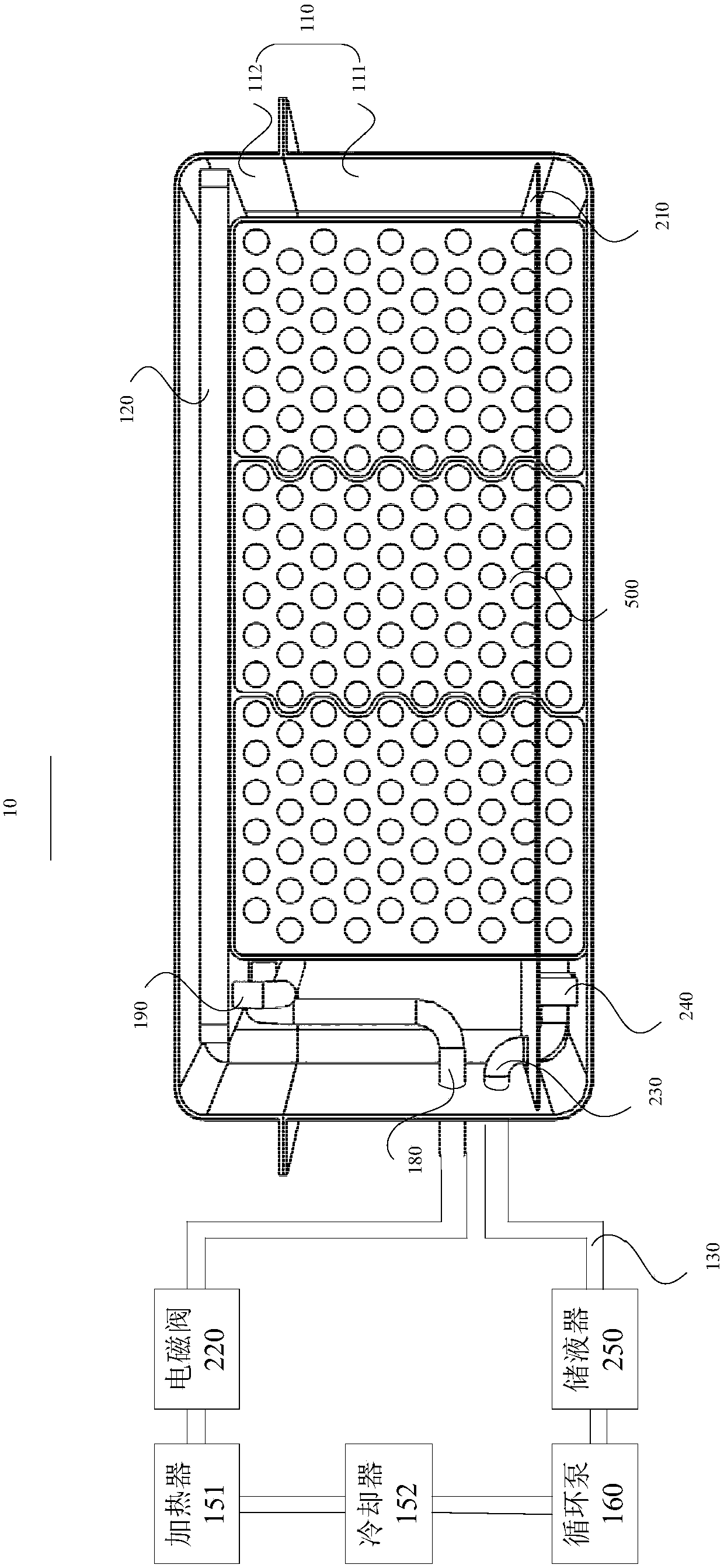 Heat management system and power supply device