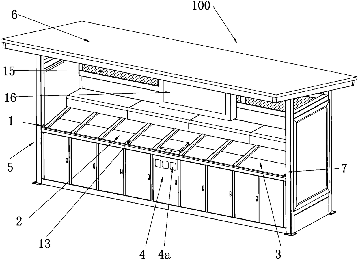 Intelligent waste recovery device provided with temporary storage cabinet