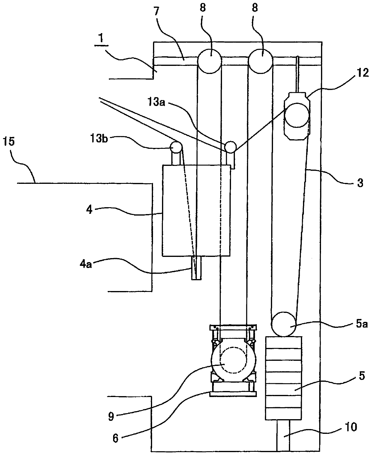 Elavator main rope replacement device and method