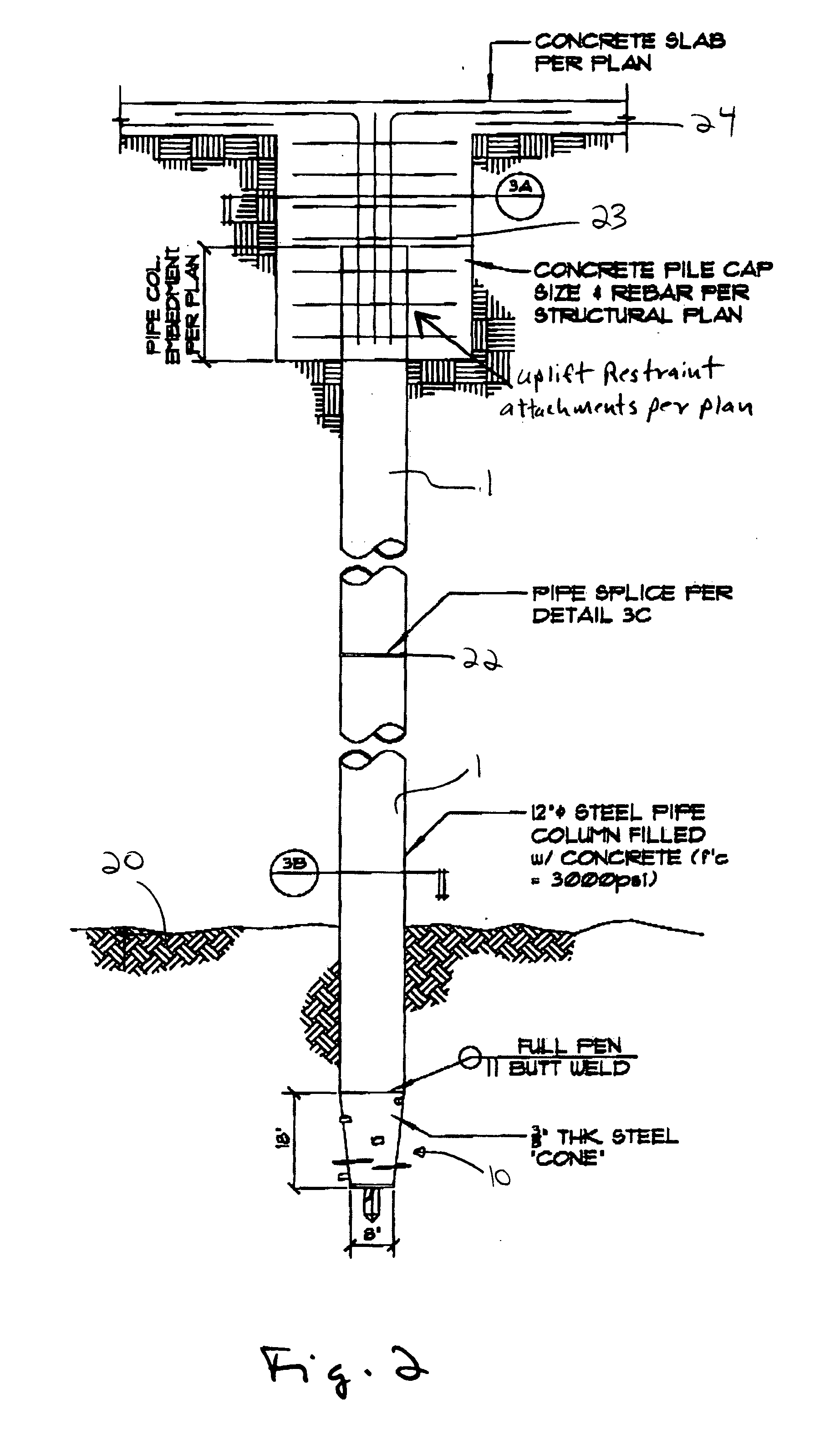Torque down pile substructure support system