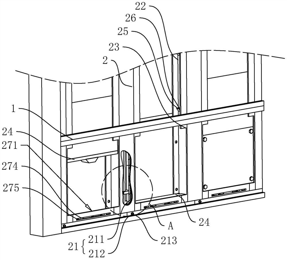 Fabricated steel keel foam concrete wallboard mounting structure