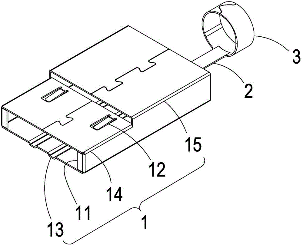 Connector crossing shielding housing structure