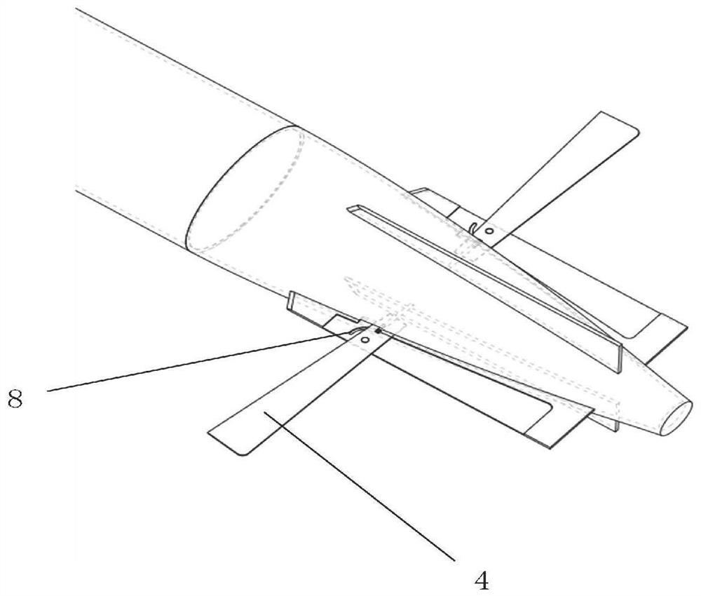 A forward pop-up stabilization device for a revolving body type AUV horizontal fin