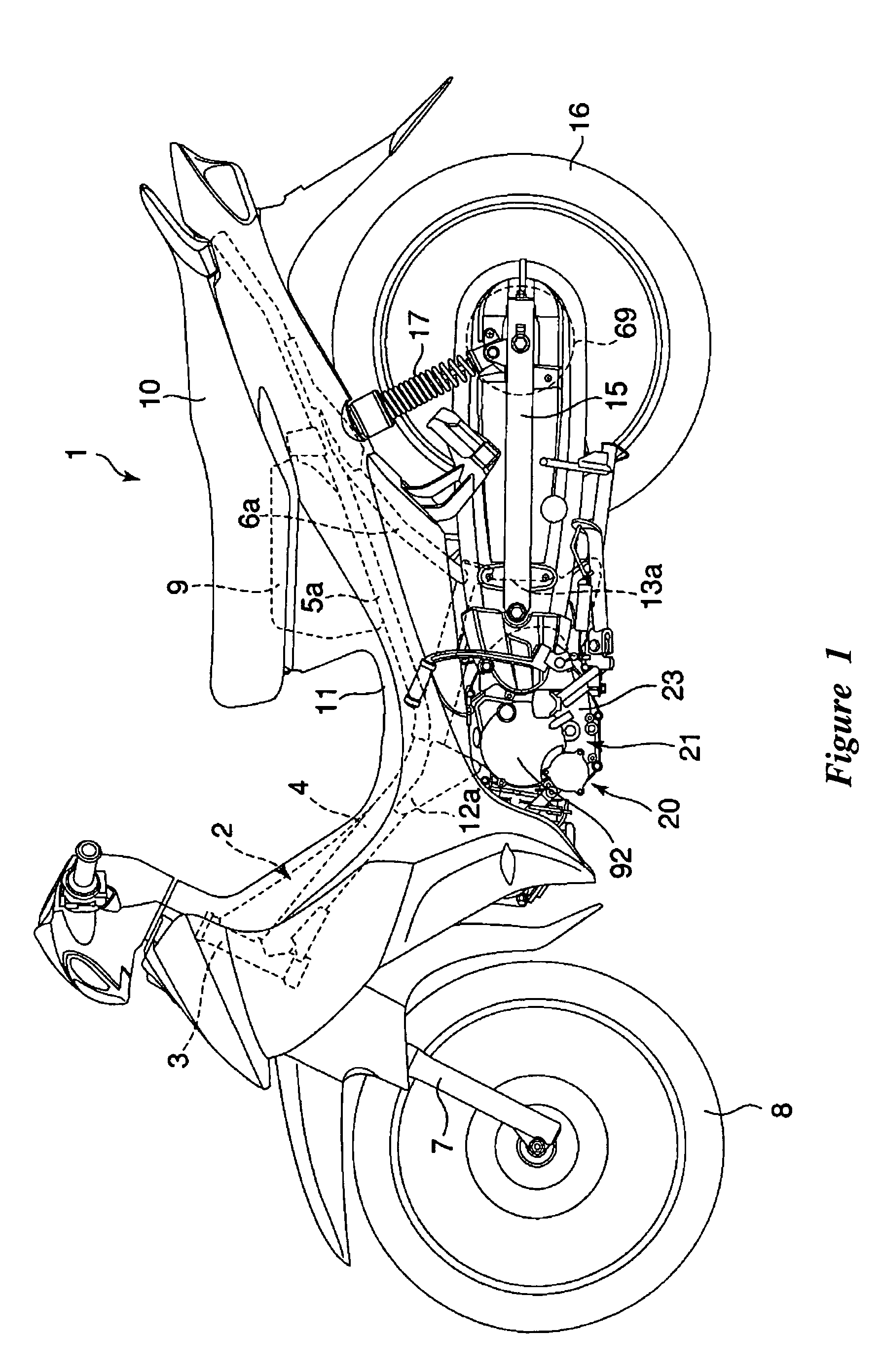 Engine mounting arrangement for two wheeled vehicle