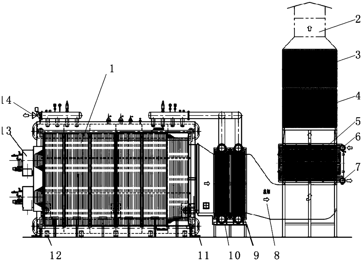 A gas-fired hot water boiler air circulation energy-saving system