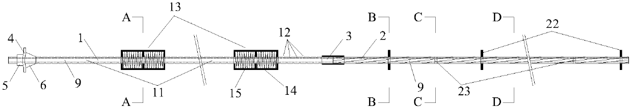 Block assembly type yielding hollow grouting anchor rod and construction method thereof