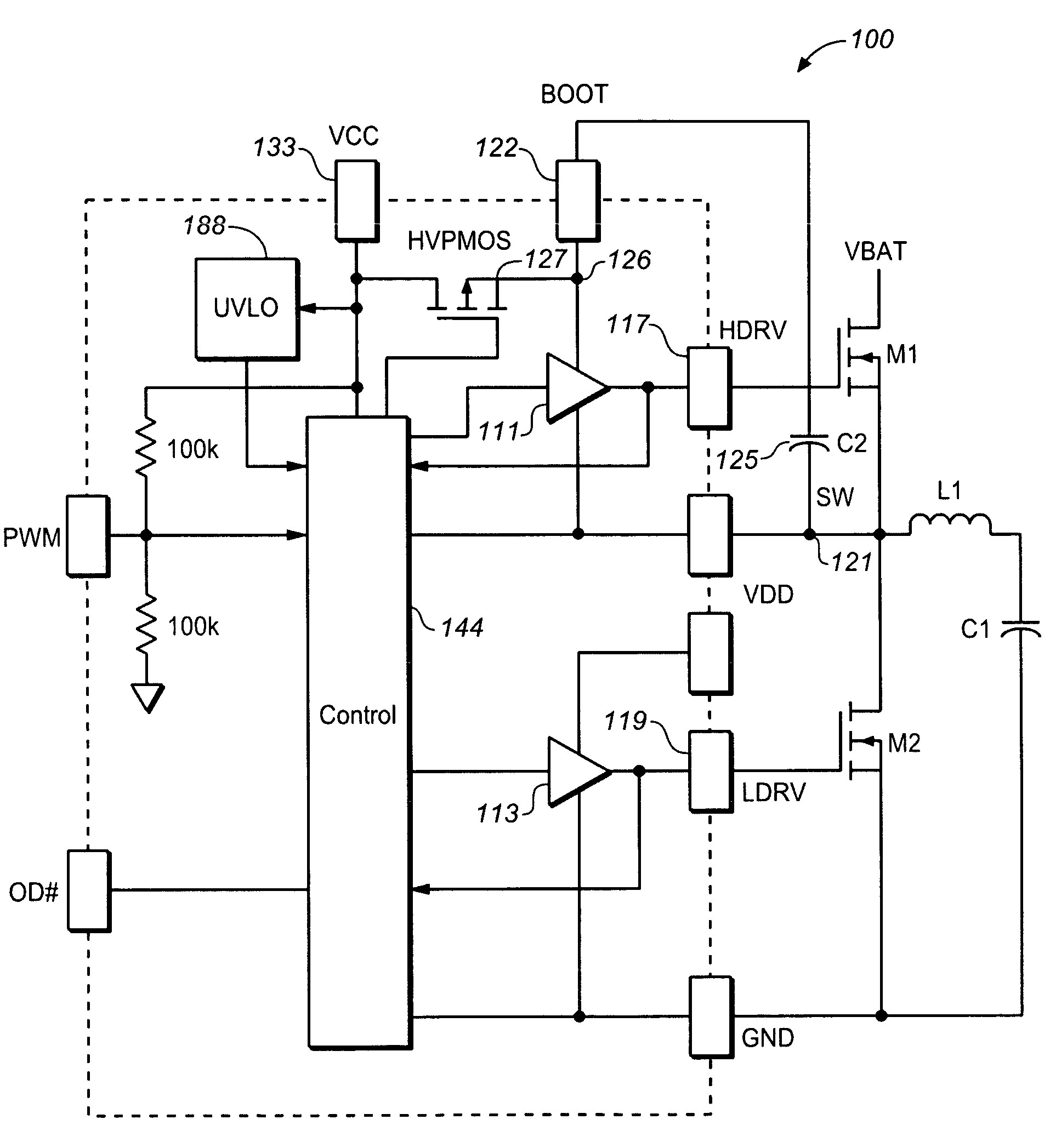 High voltage integrated circuit driver with a high voltage PMOS bootstrap diode emulator
