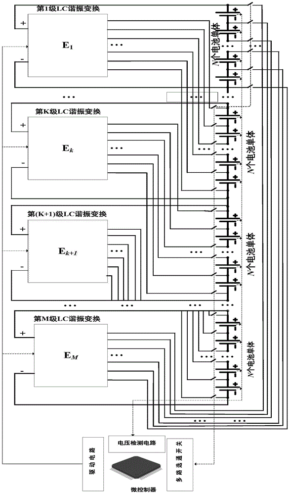 A kind of interleaved modular pack to cell equalization circuit and control method