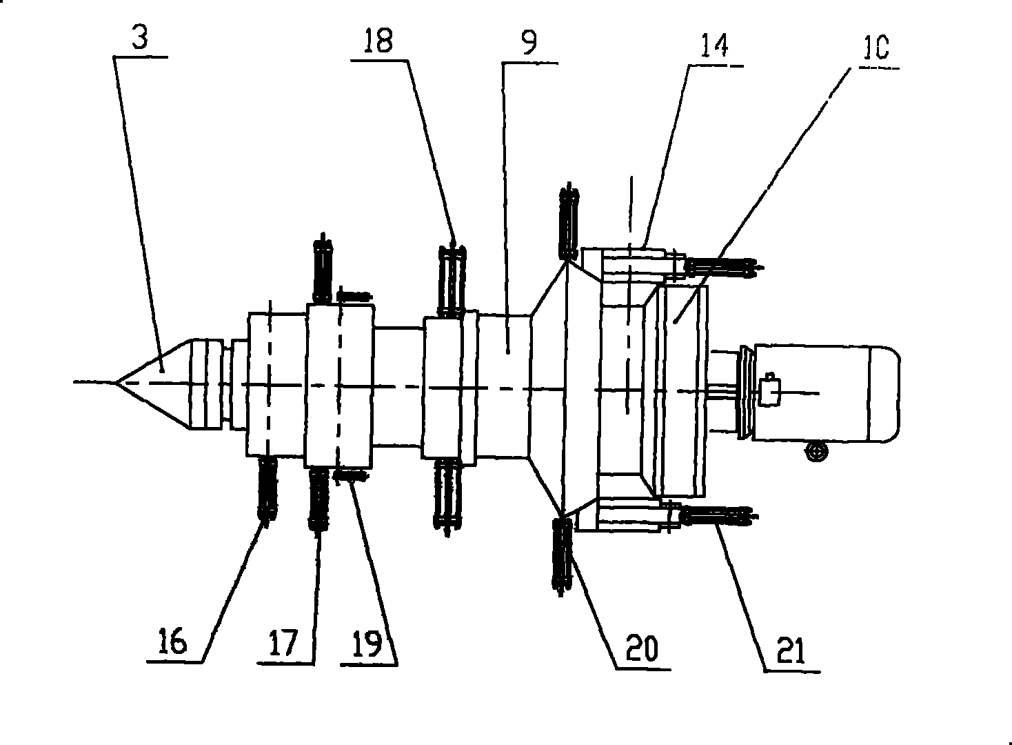 Helical blade rolling mill