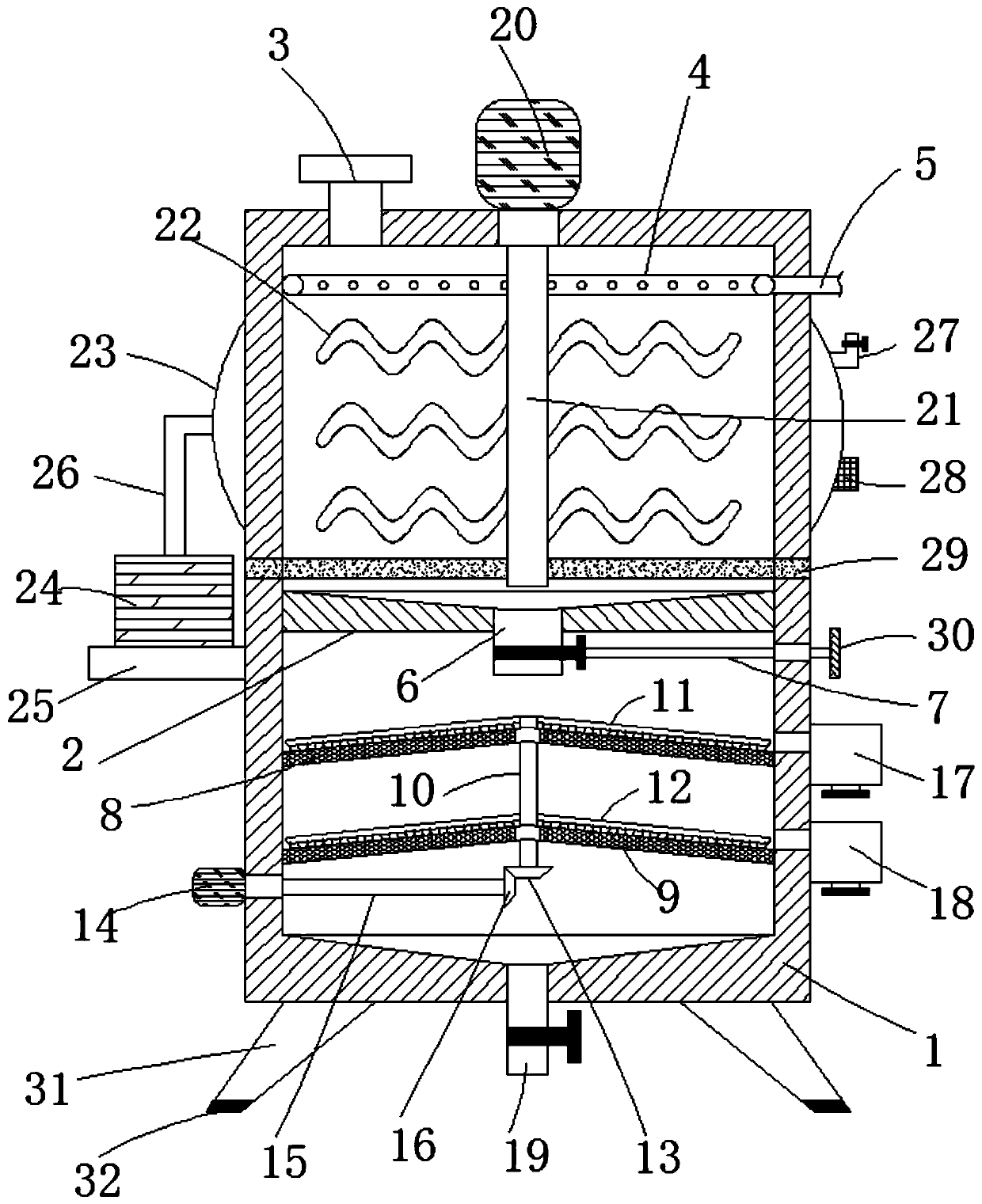 Water reducing agent production equipment capable of carrying out multi-stage filtration