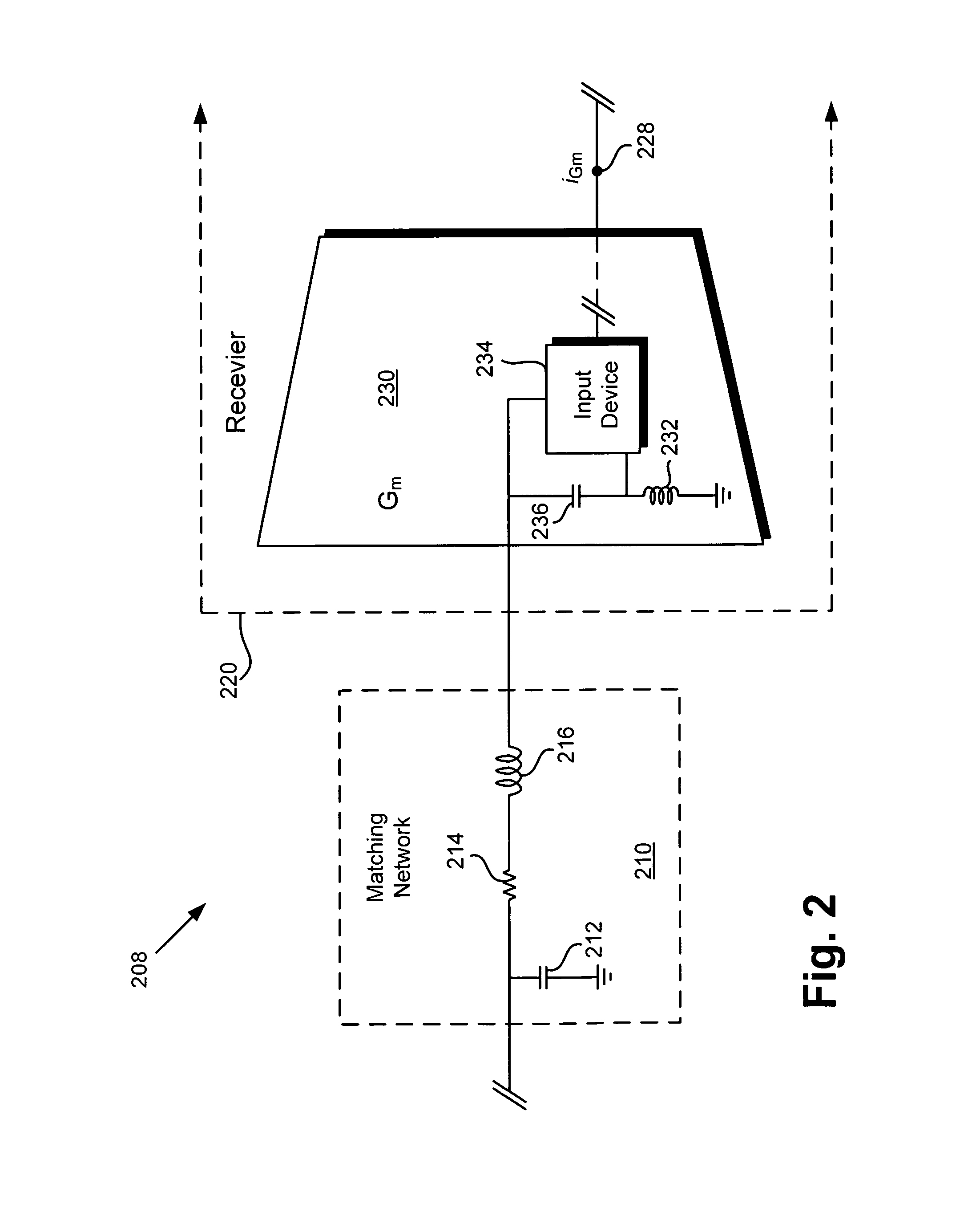 Concurrent impedance and noise matching transconductance amplifier and receiver implementing same