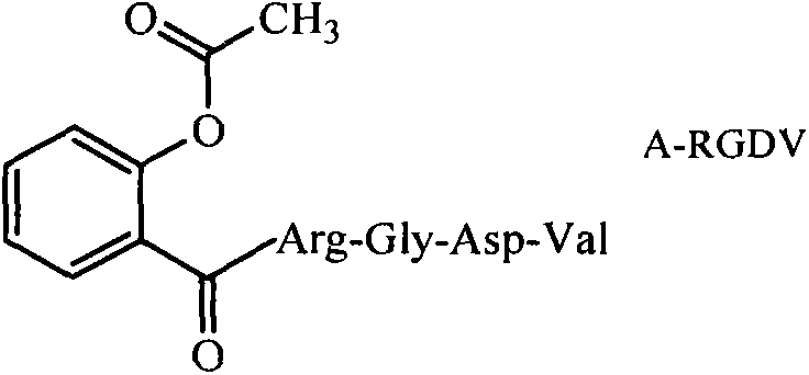 Aspirin-Arg-Gly-Asp-Val conjugate, synthesis, nano structure, and application thereof as drug carrying system