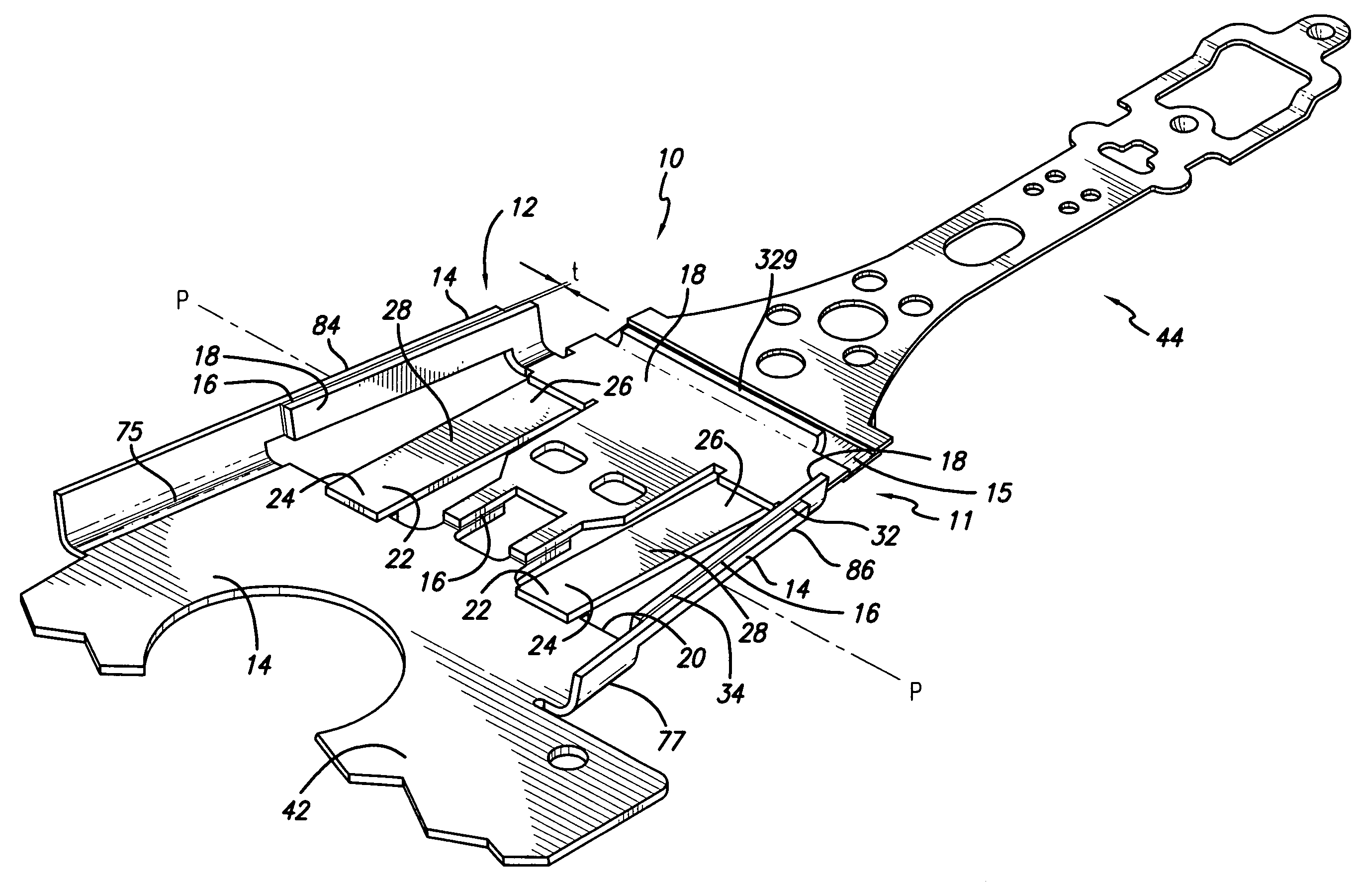 Microactuated suspension with shear transmission of force