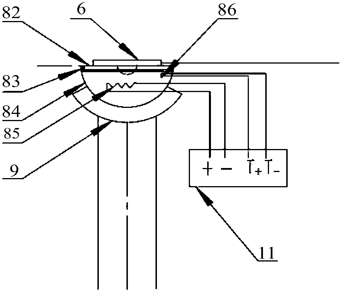 Measuring device and method for secondary electron characteristic parameters of material in low and high-temperature environments