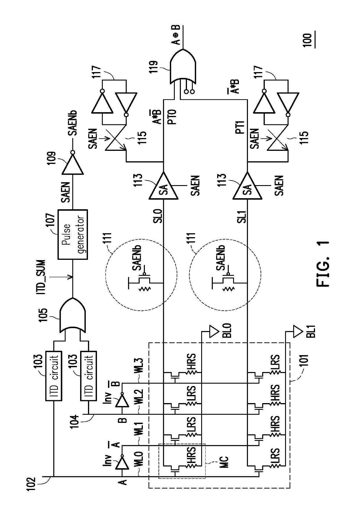 Programmable array logic circuit and operating method thereof