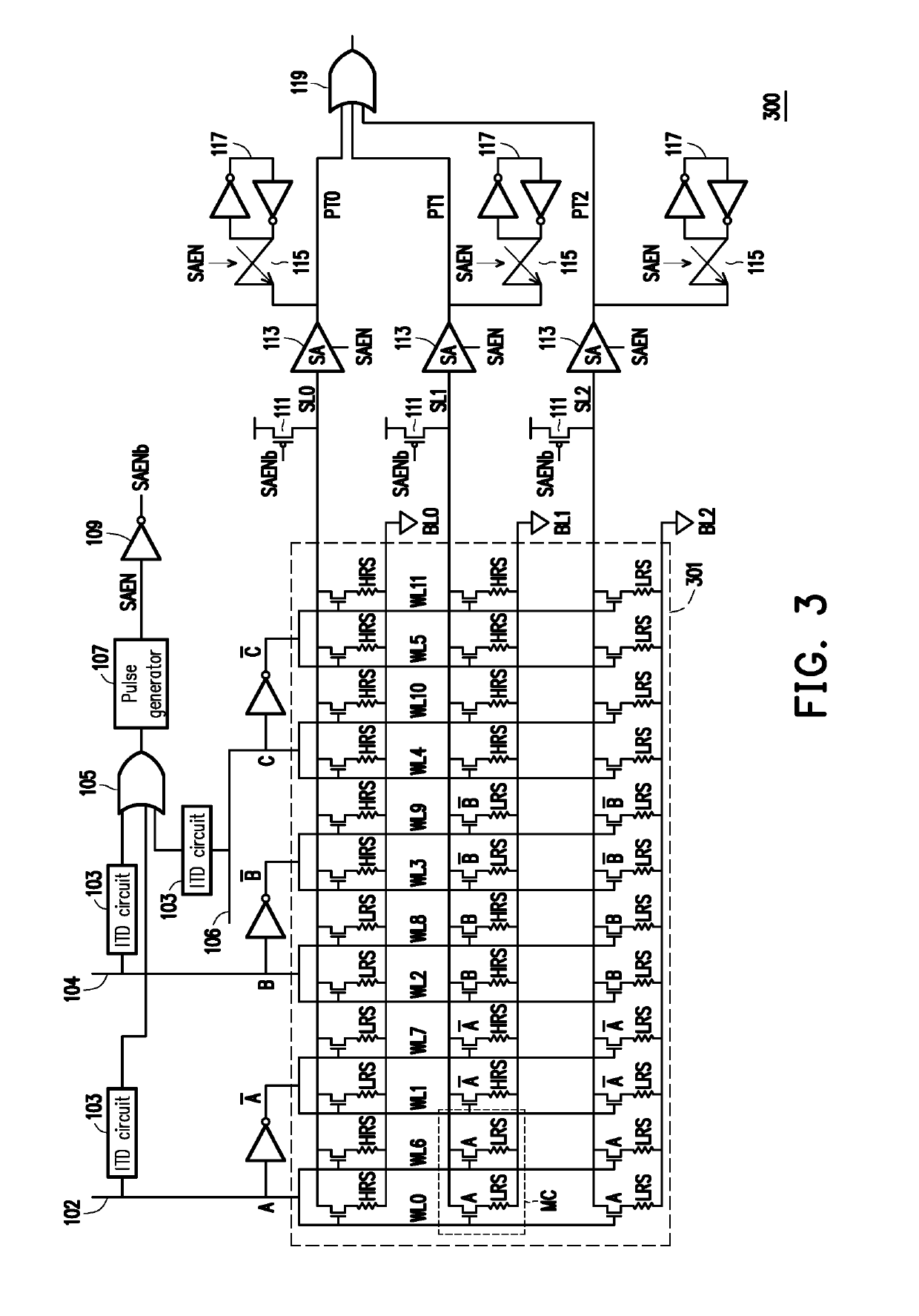 Programmable array logic circuit and operating method thereof