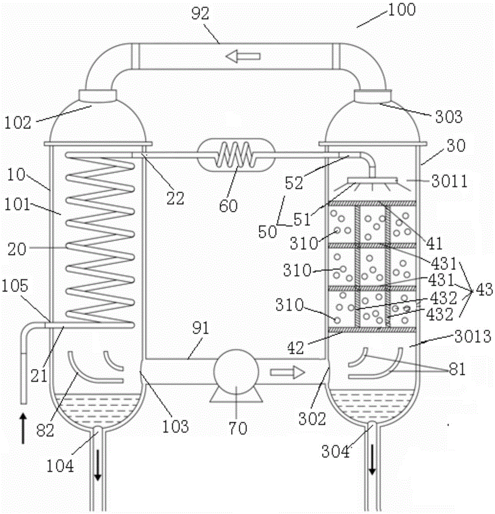 Humidification and dehumidification type water purification device for evaporation enhancement of fluidized bed