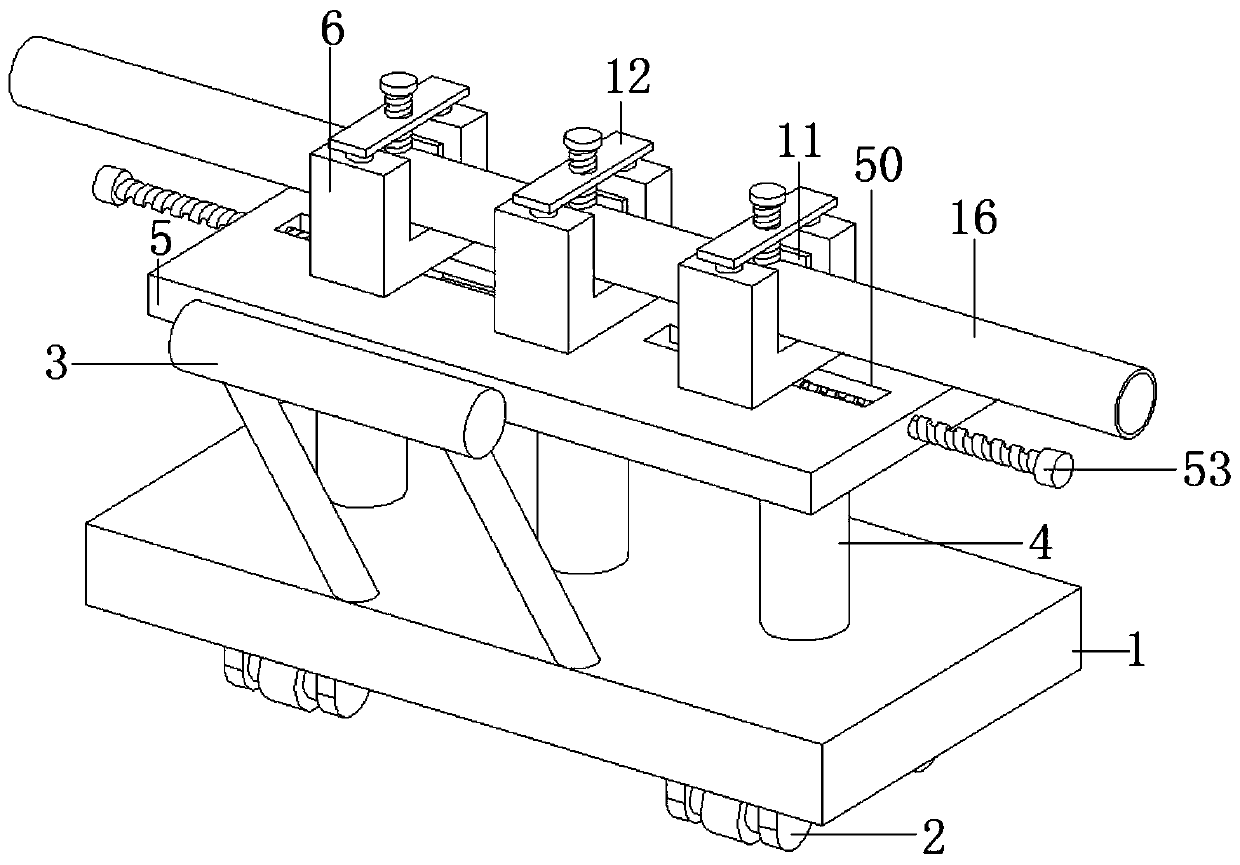 Mechanical circular tube lifting and translating device with stabilizing function