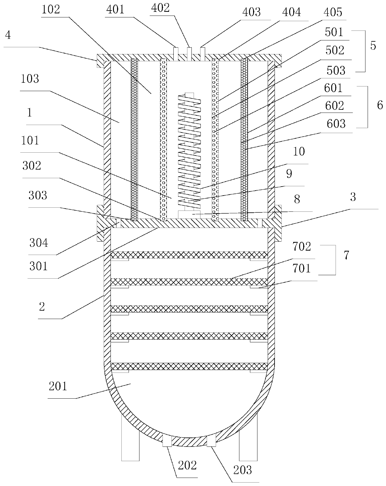 A glycerin decolorization device that is easy to disassemble