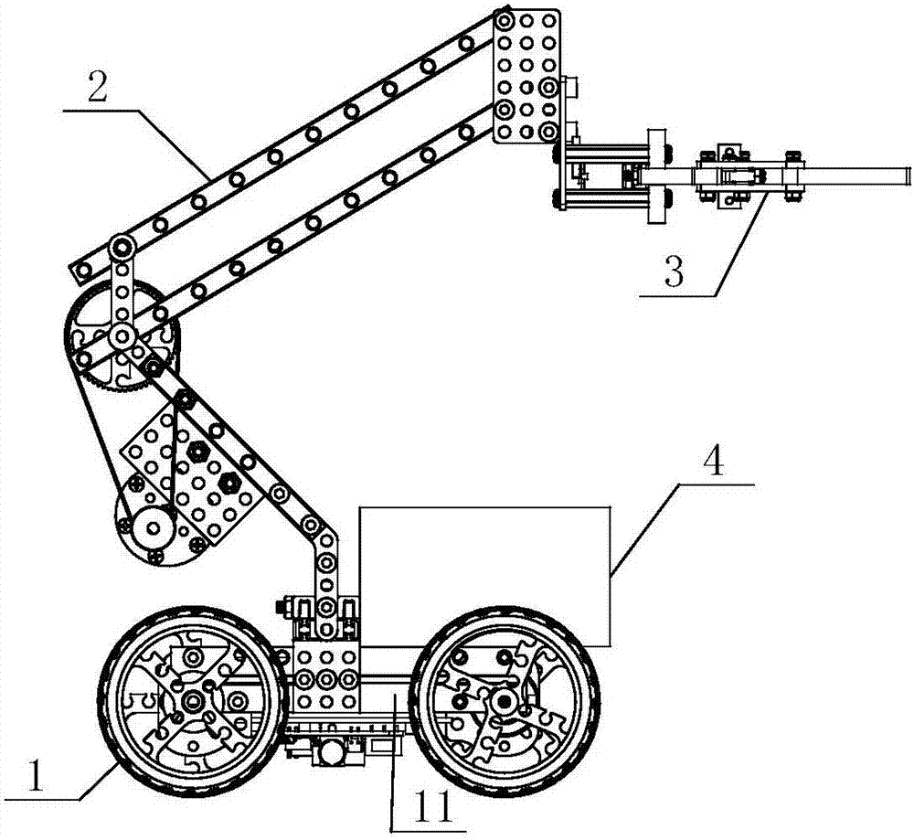 Automatic conveying device driven by double shafts