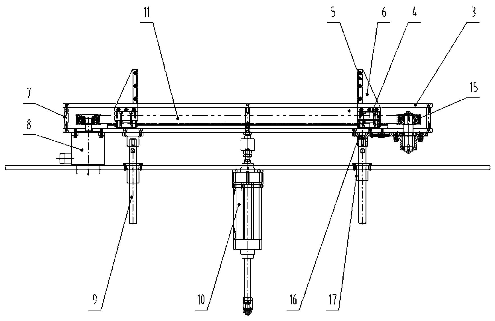 Clamping piece lifting mechanism