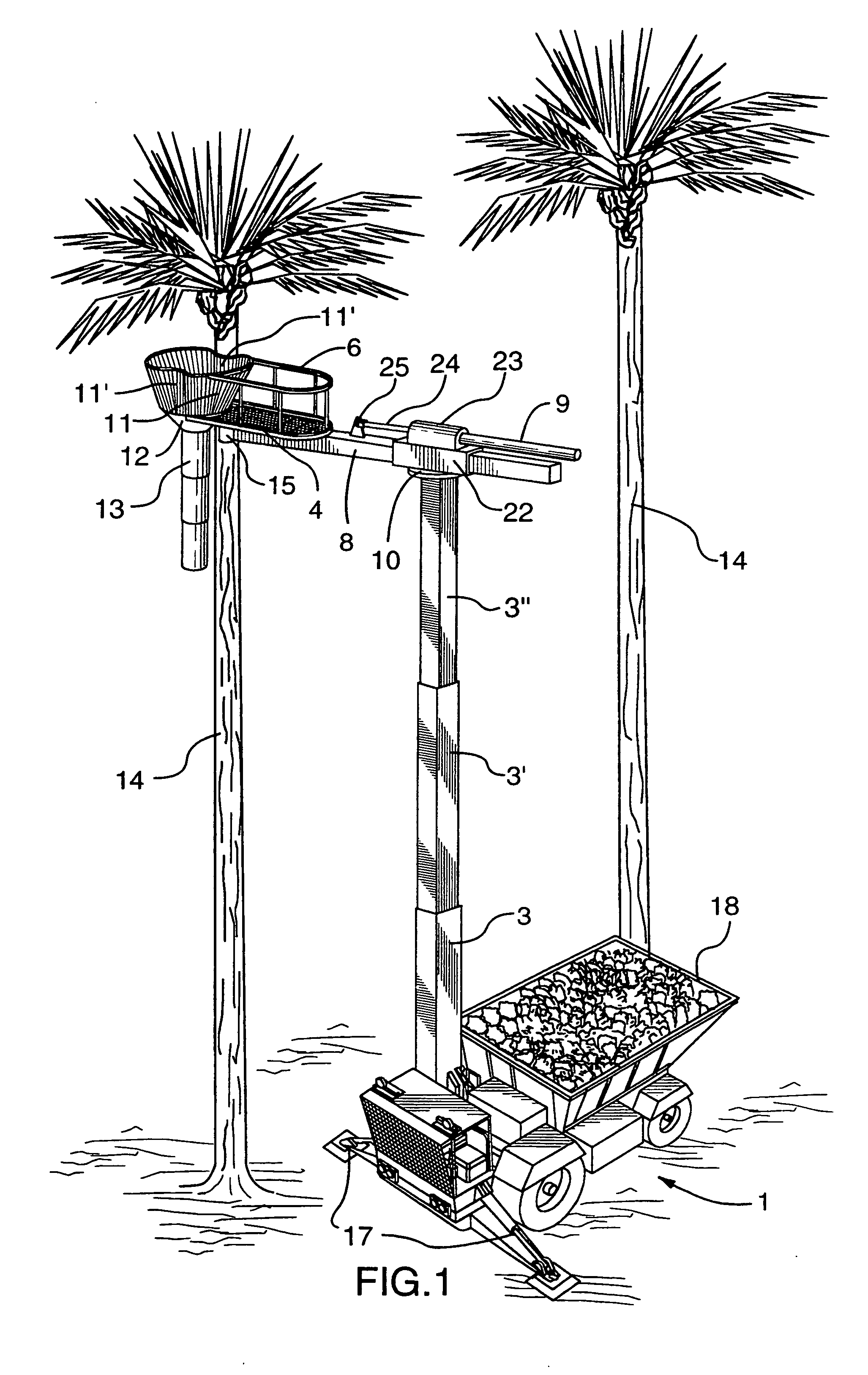 Harvesting apparatus for tall-growing crops