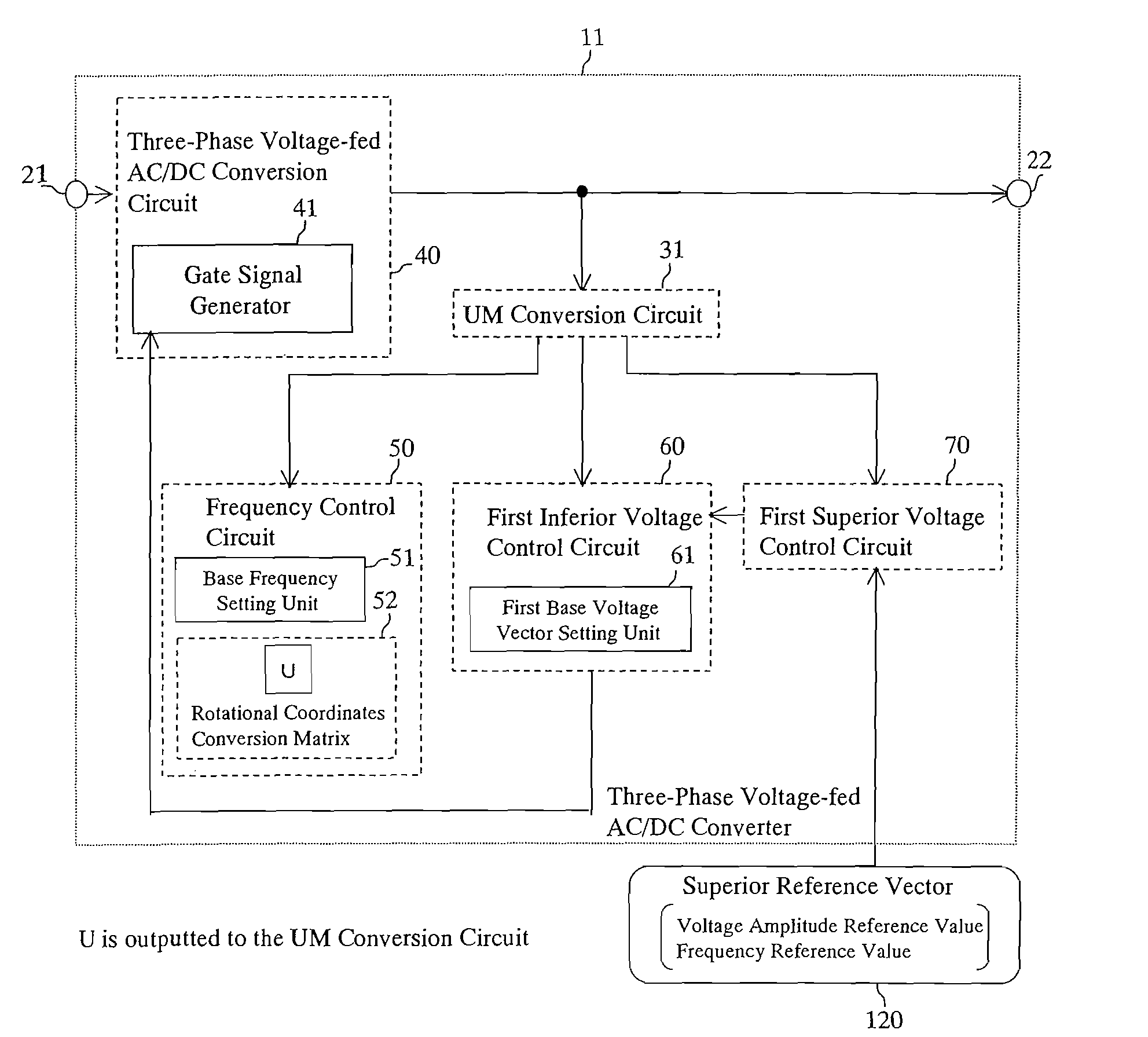 Three-phase voltage-fed AC/DC converter