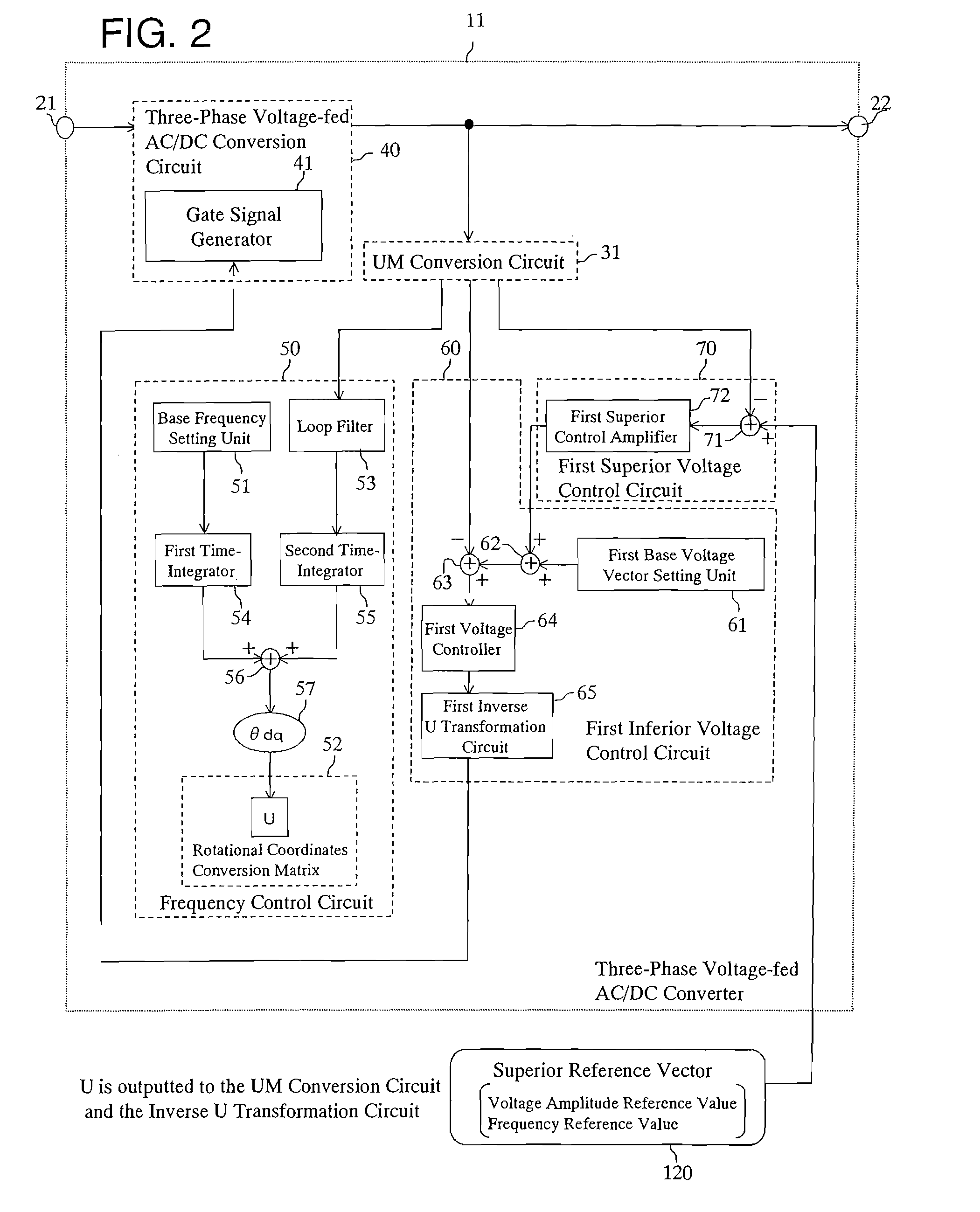 Three-phase voltage-fed AC/DC converter