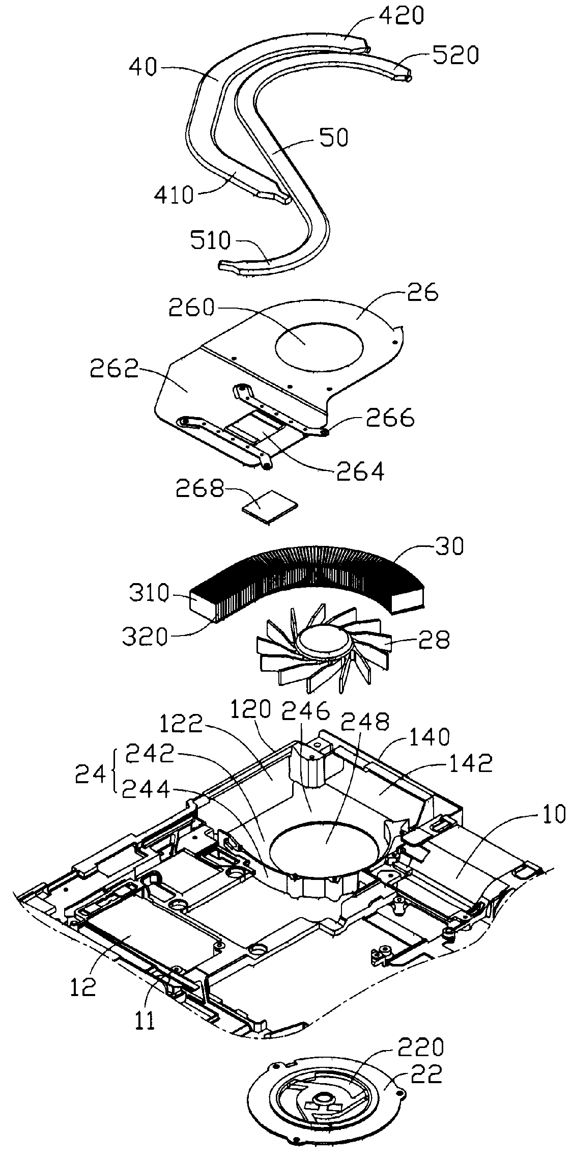 Thermal module having a housing integrally formed with a roll cage of an electronic product