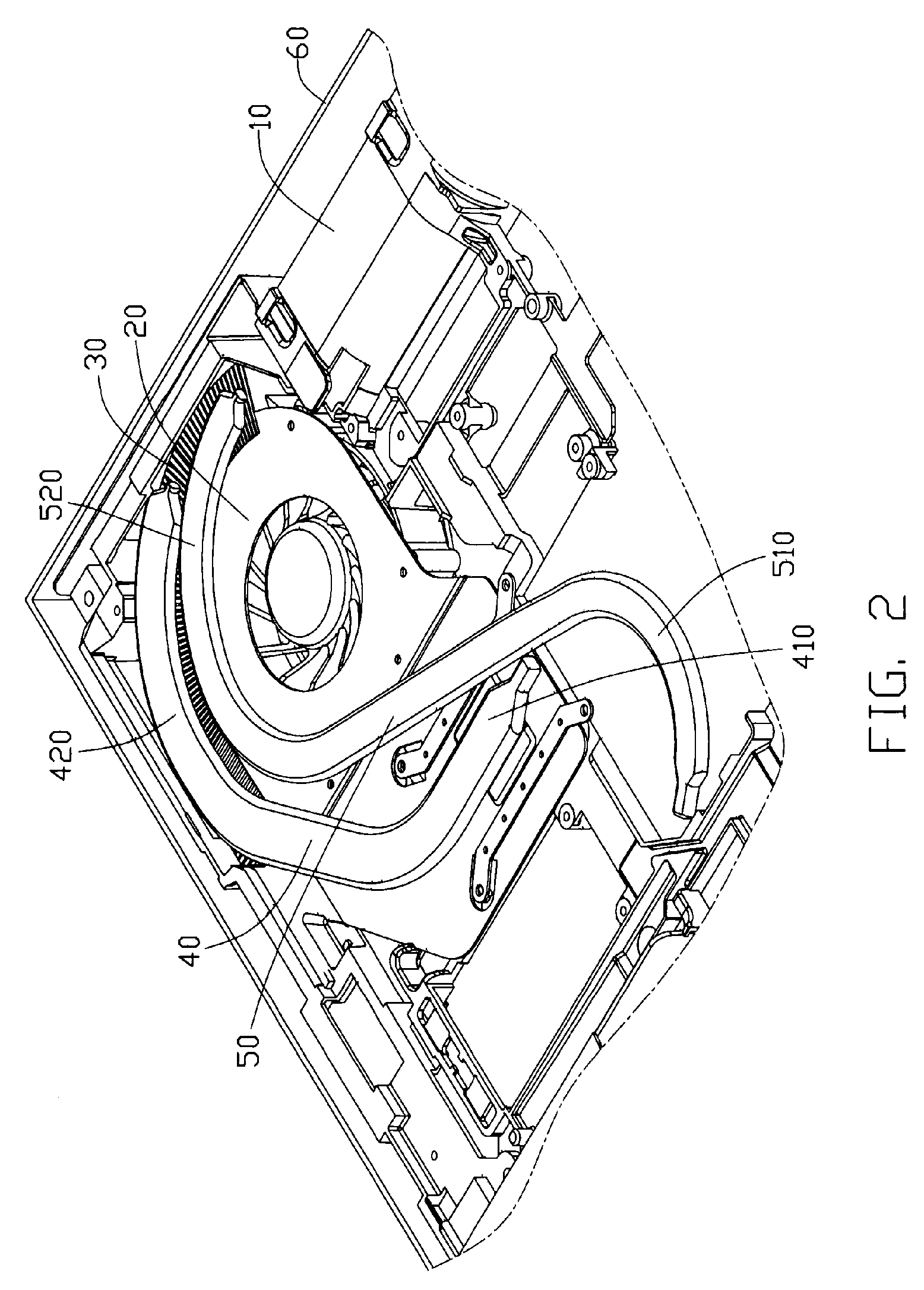 Thermal module having a housing integrally formed with a roll cage of an electronic product