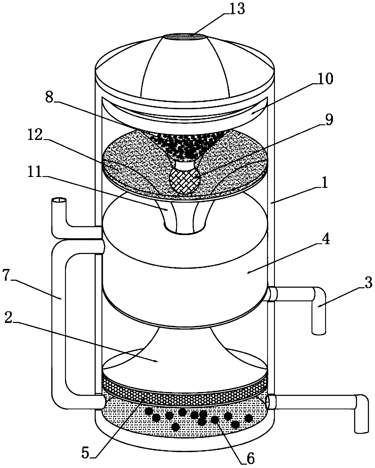 Adsorption purification device for industrial oil-containing waste gas treatment
