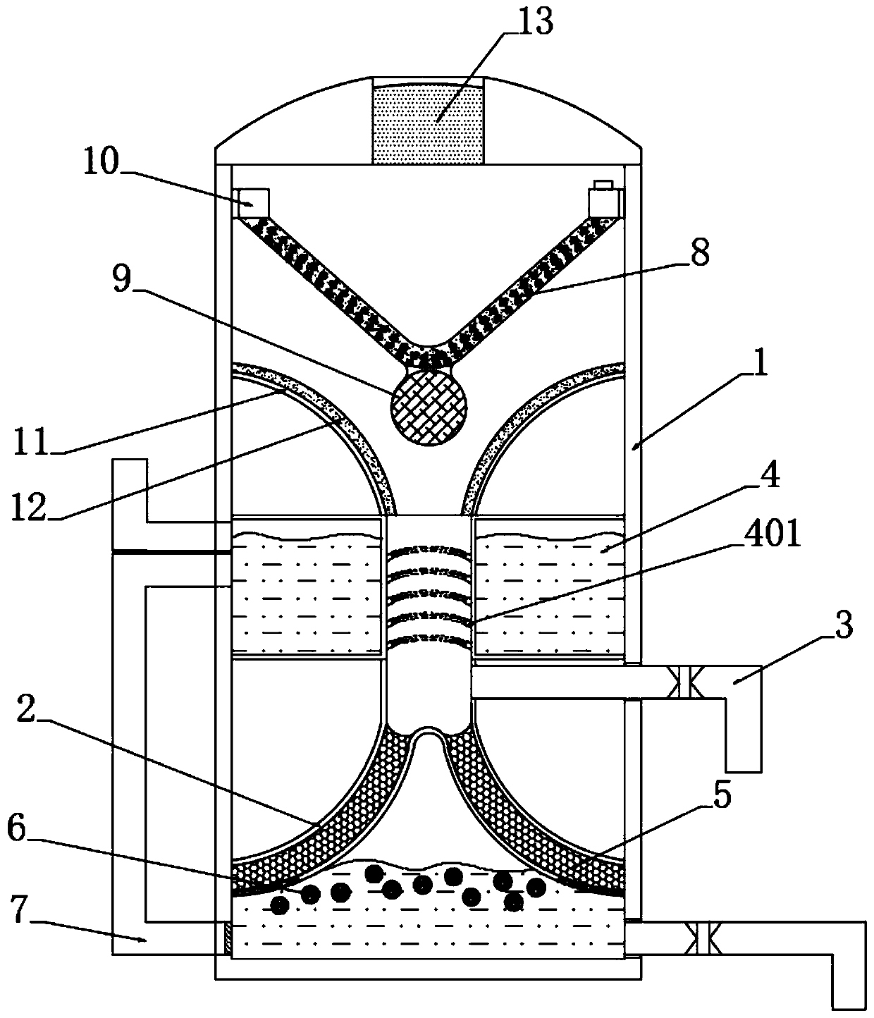 Adsorption purification device for industrial oil-containing waste gas treatment