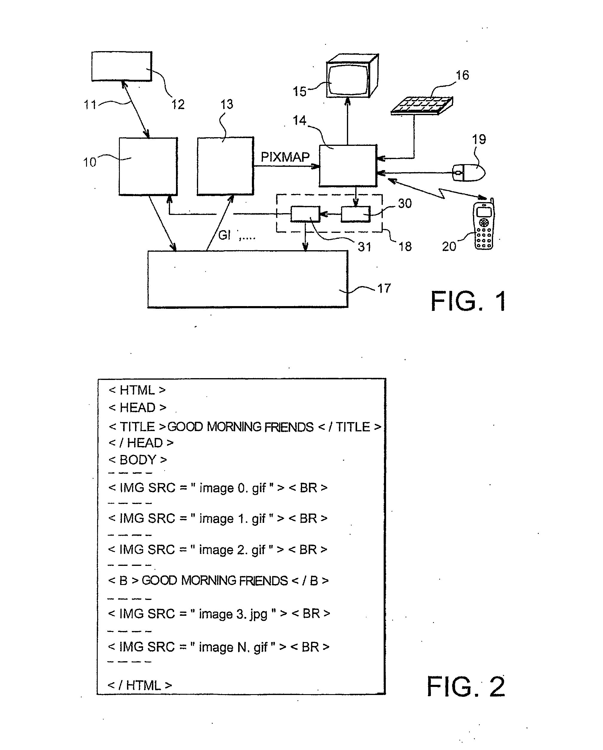 Unit and method for managing the display of a current portion of a document on a screen