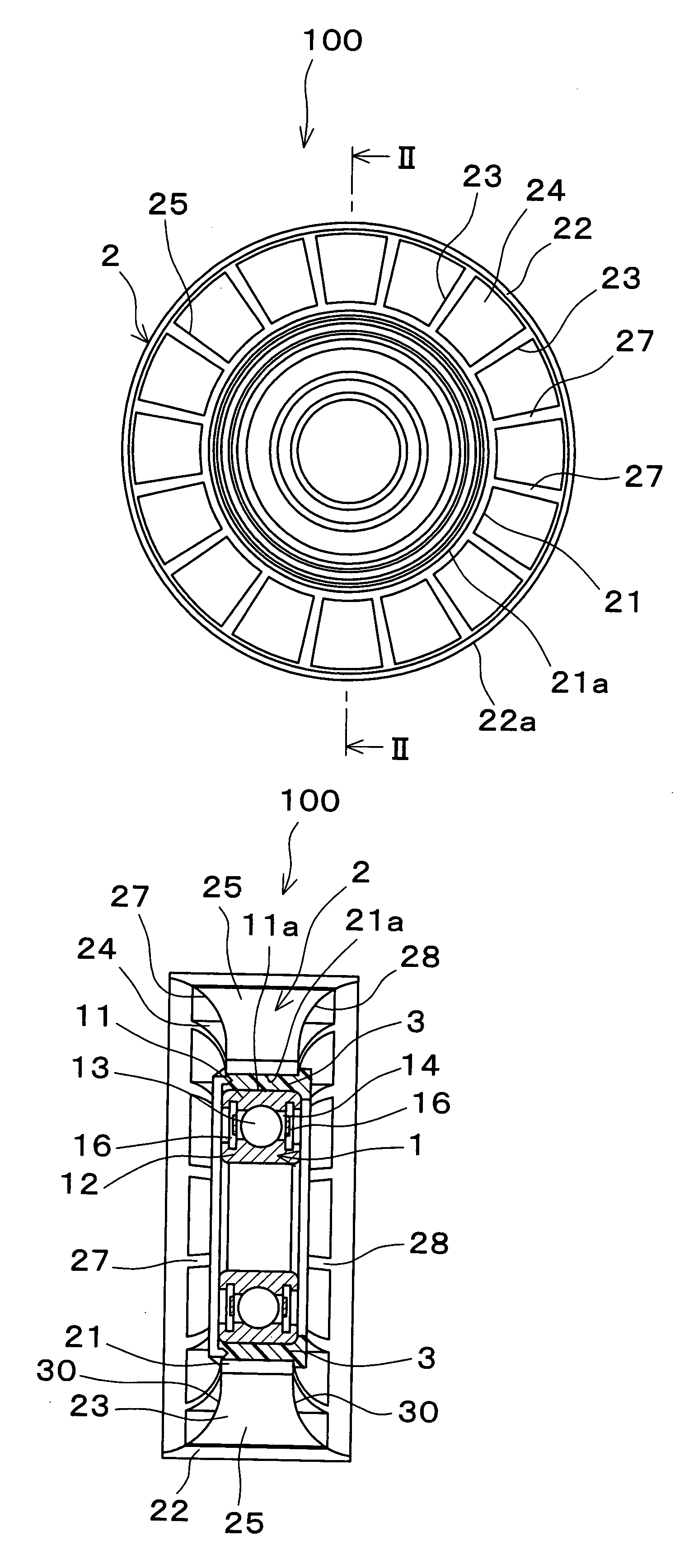 Pulley assembly and pulley usable therefor
