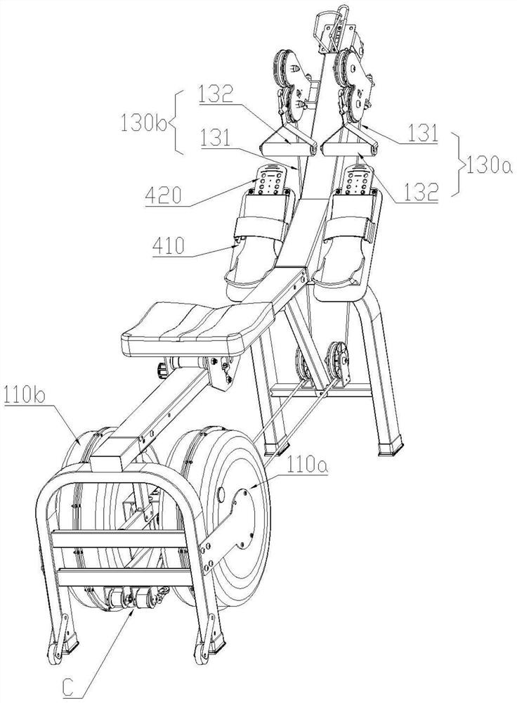 Double-resistance-system water resistance type rowing machine