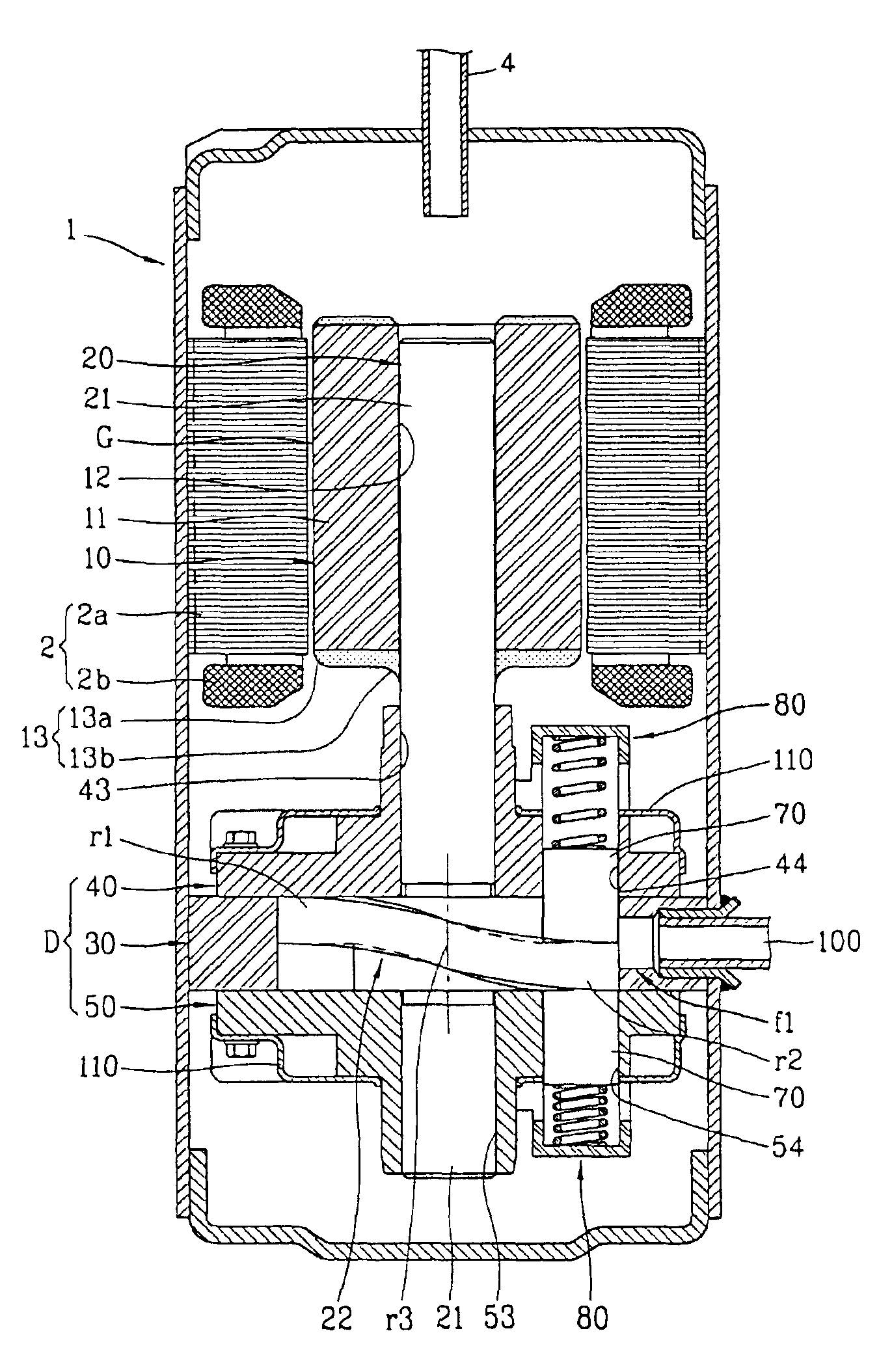 Structure for reducing refrigerant flow loss in compressor