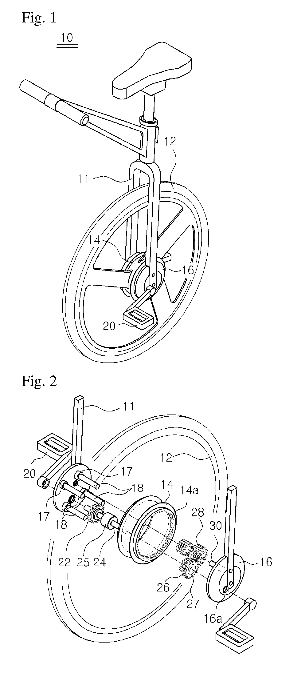 Cycle with single wheel