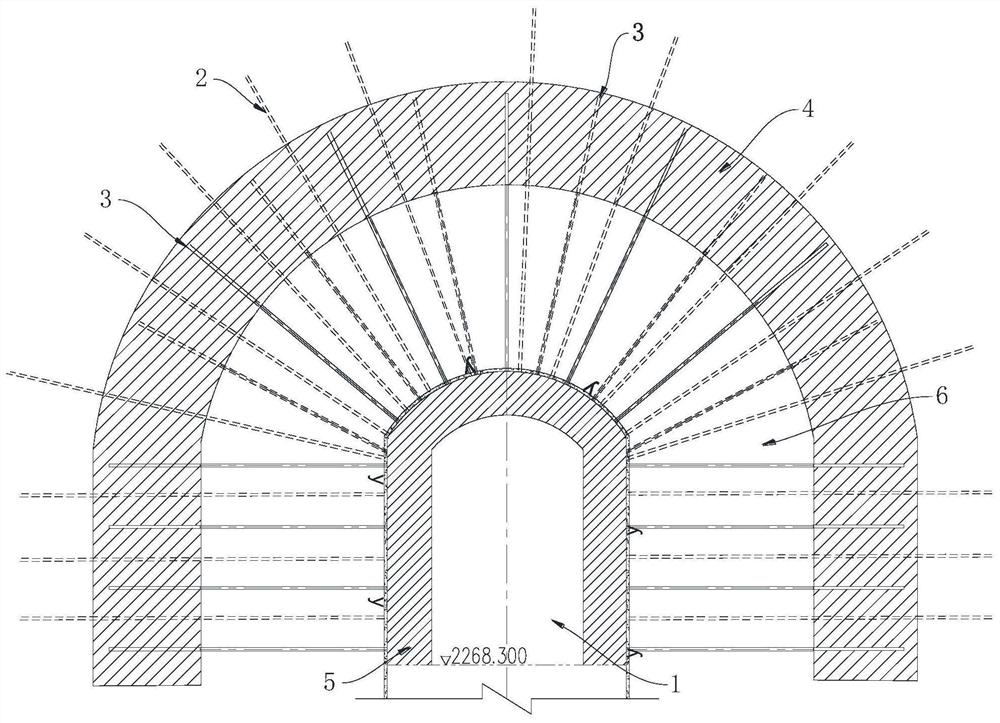 Underground cavern consolidation grouting method under high external water pressure dynamic water condition