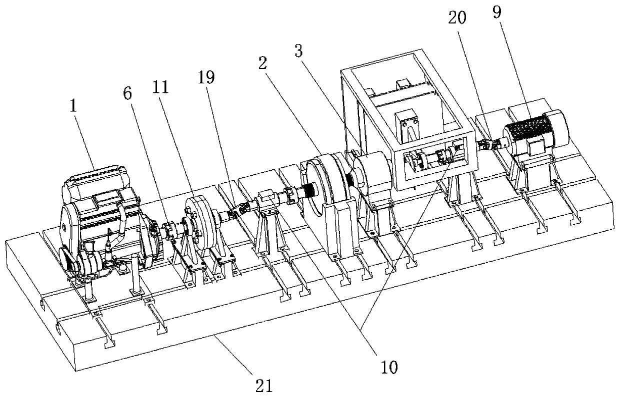 Multi-working-condition simulation test rack based on multi-axis input type double-rotor motor