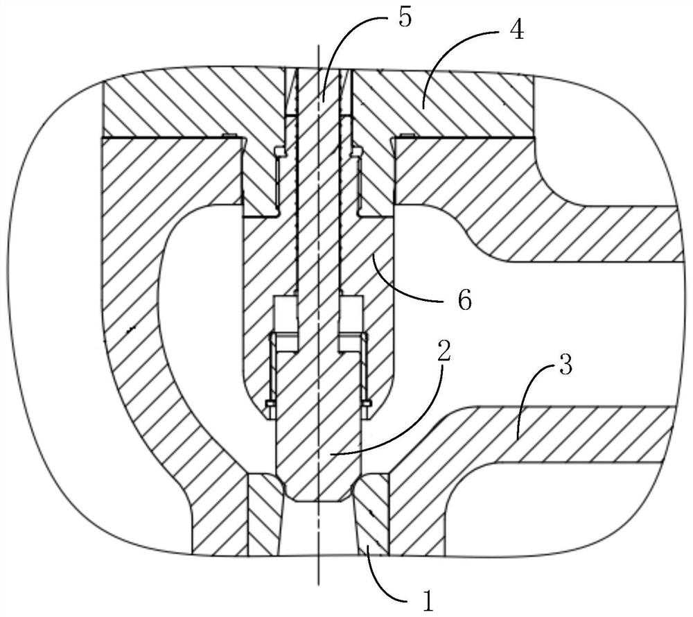 Regulating valve molded line structure and regulating valve