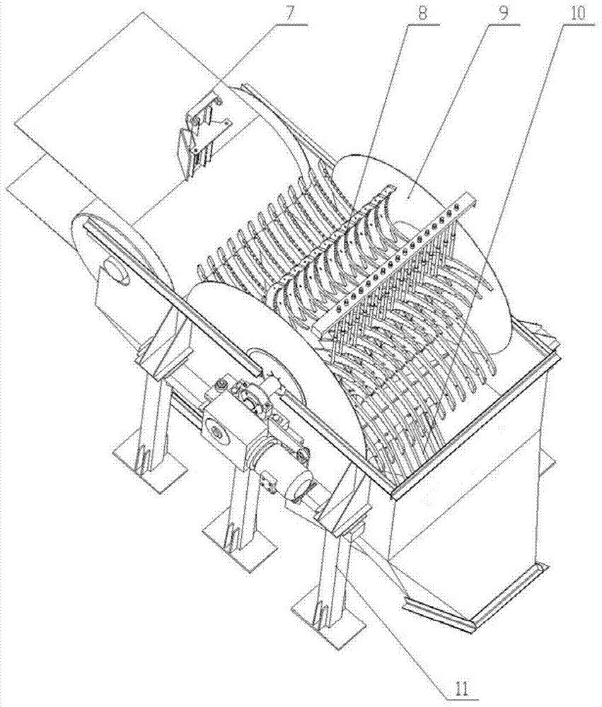 Single-tooth claw pricking type sundries removing device