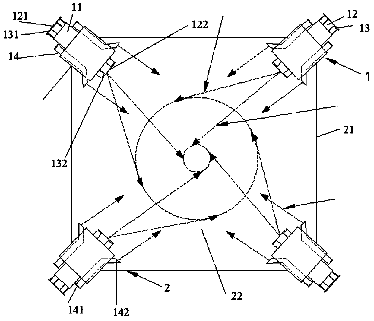 Boiler burner with low load and stable combustion, its combustion method and application