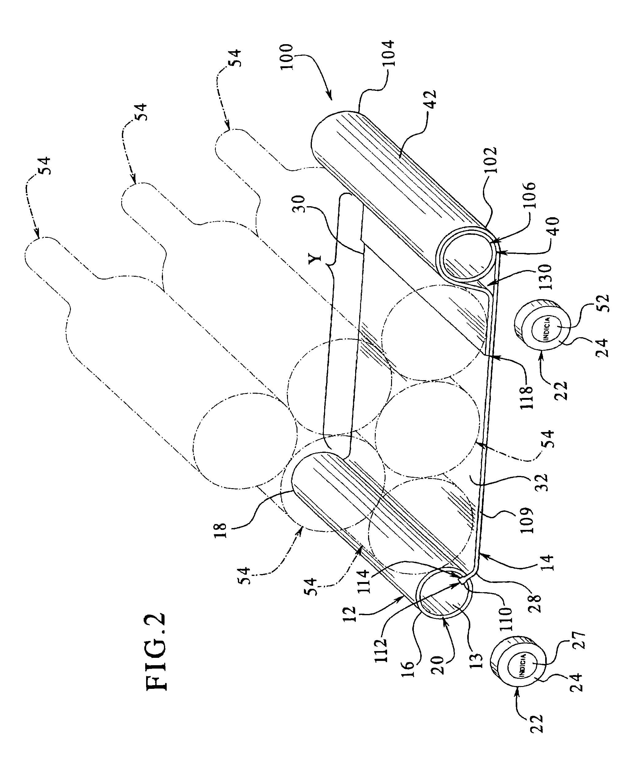 Container holder and a system for supporting containers and a method for holding containers