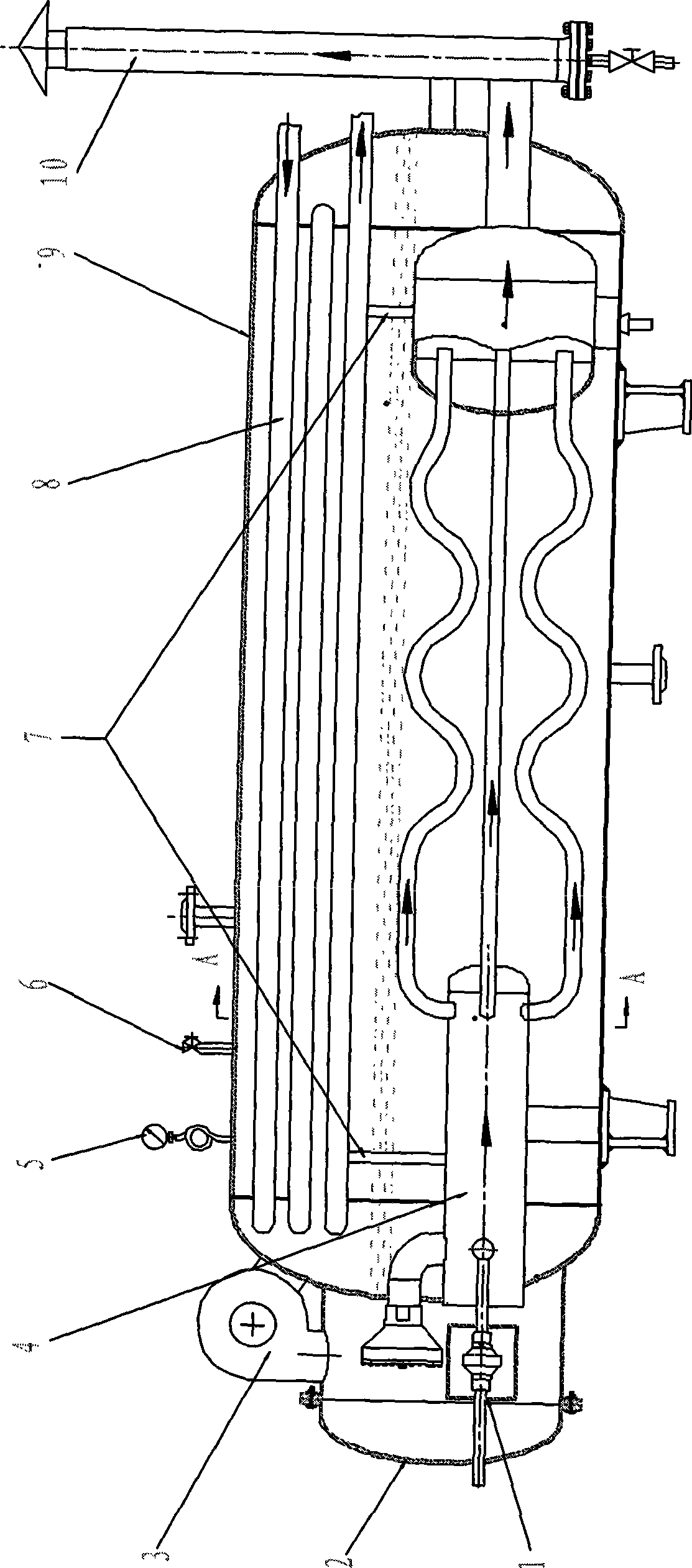 Heat-exchange intensification apparatus and method for indirect medium heating furnace
