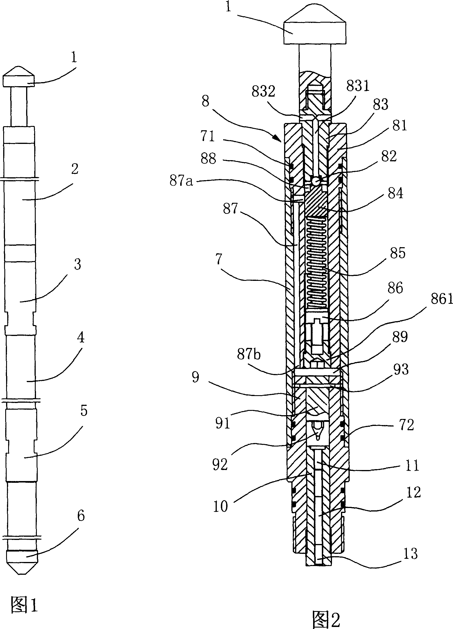 Throwing type high energy gas fracturing device