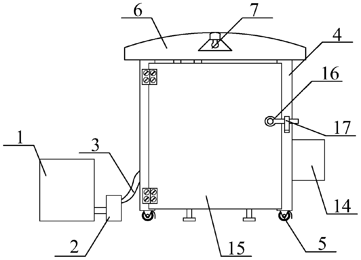 Flying dust eliminating device for concrete mixer on basis of green building construction site