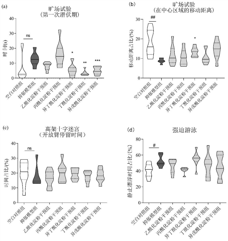 Anti-depression method for fixed-point release of short-chain fatty acids by virtue of acylated starch