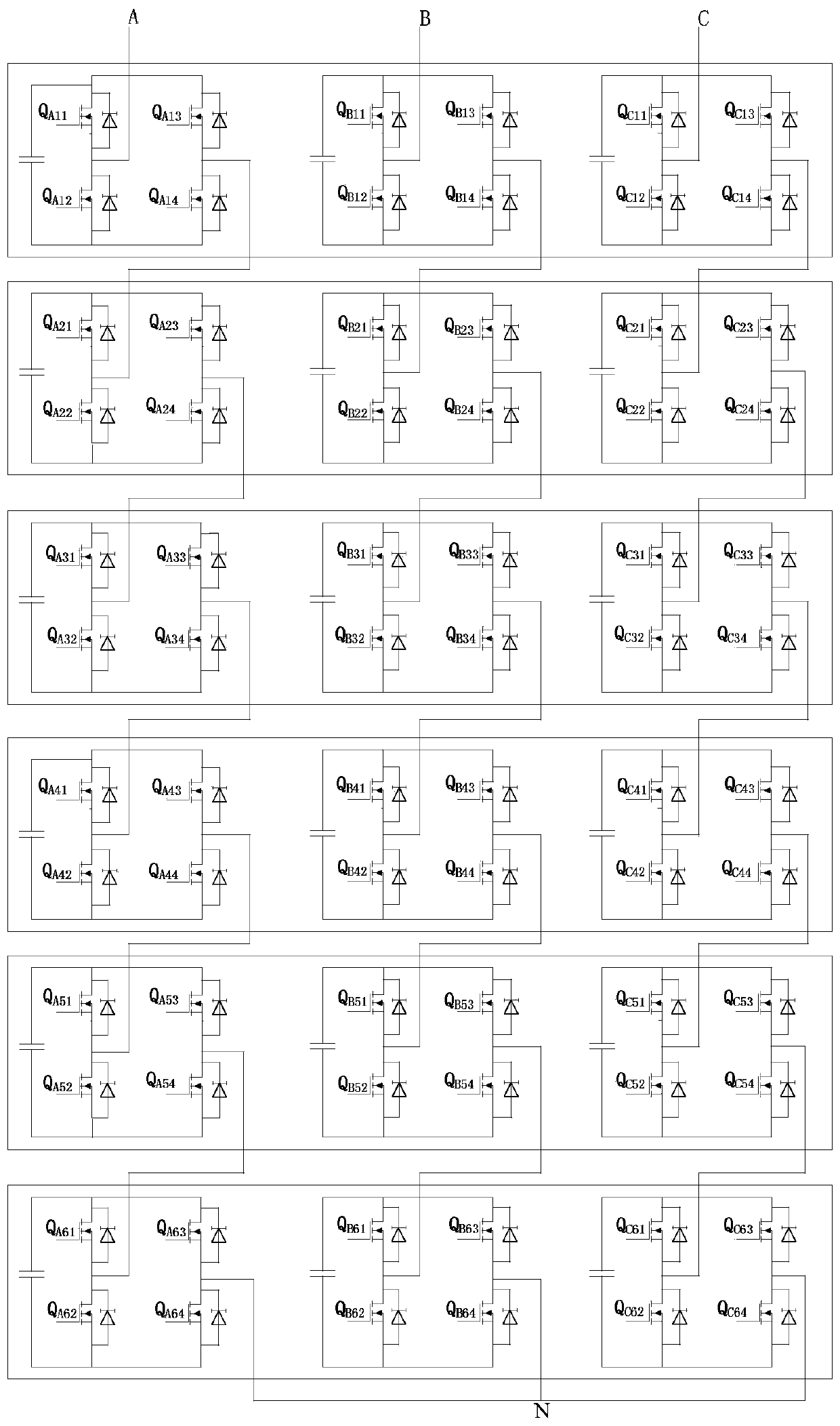 Space vector modulation method of star cascade inverter based on α'-β' coordinates