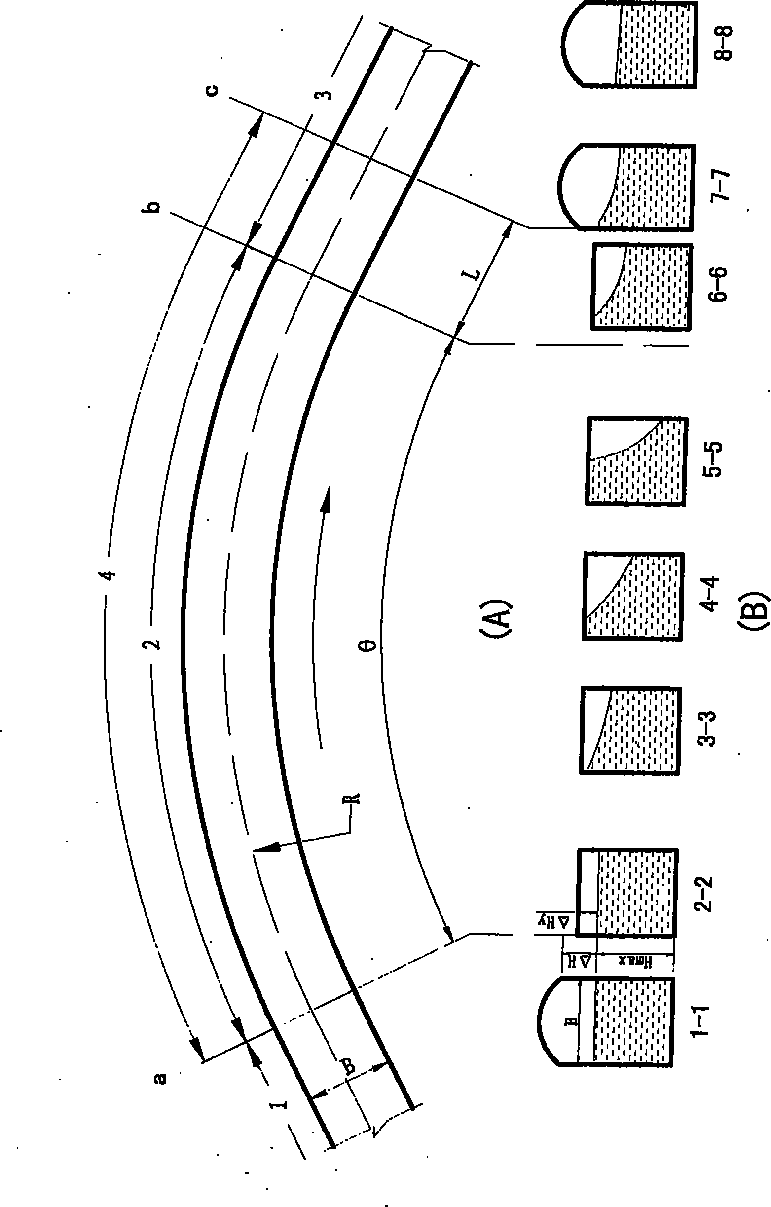 Capping method for planar curve path of free-flow spillway tunnel