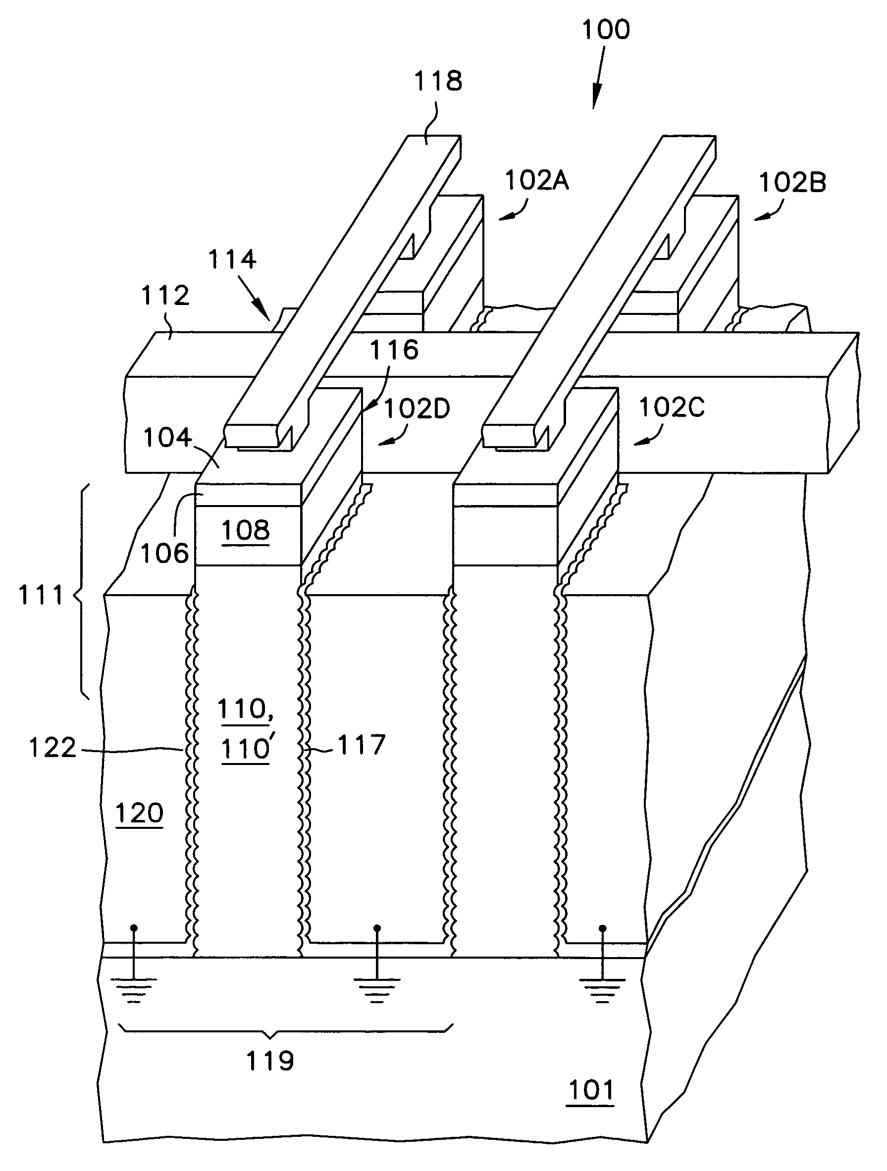 Circuits with a trench capacitor having micro-roughened semiconductor surfaces